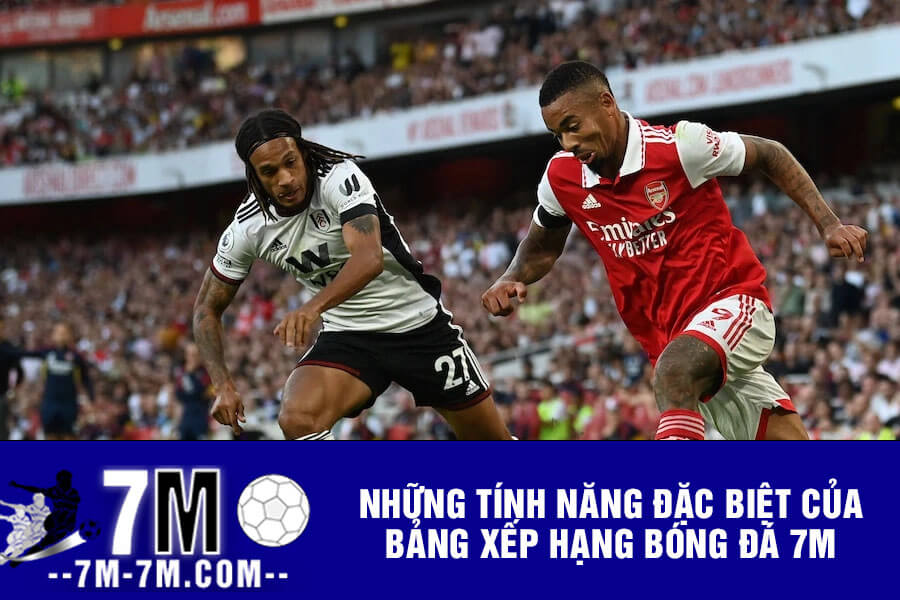 Những tính năng đặc biệt của Bảng xếp hạng bóng đá 7m